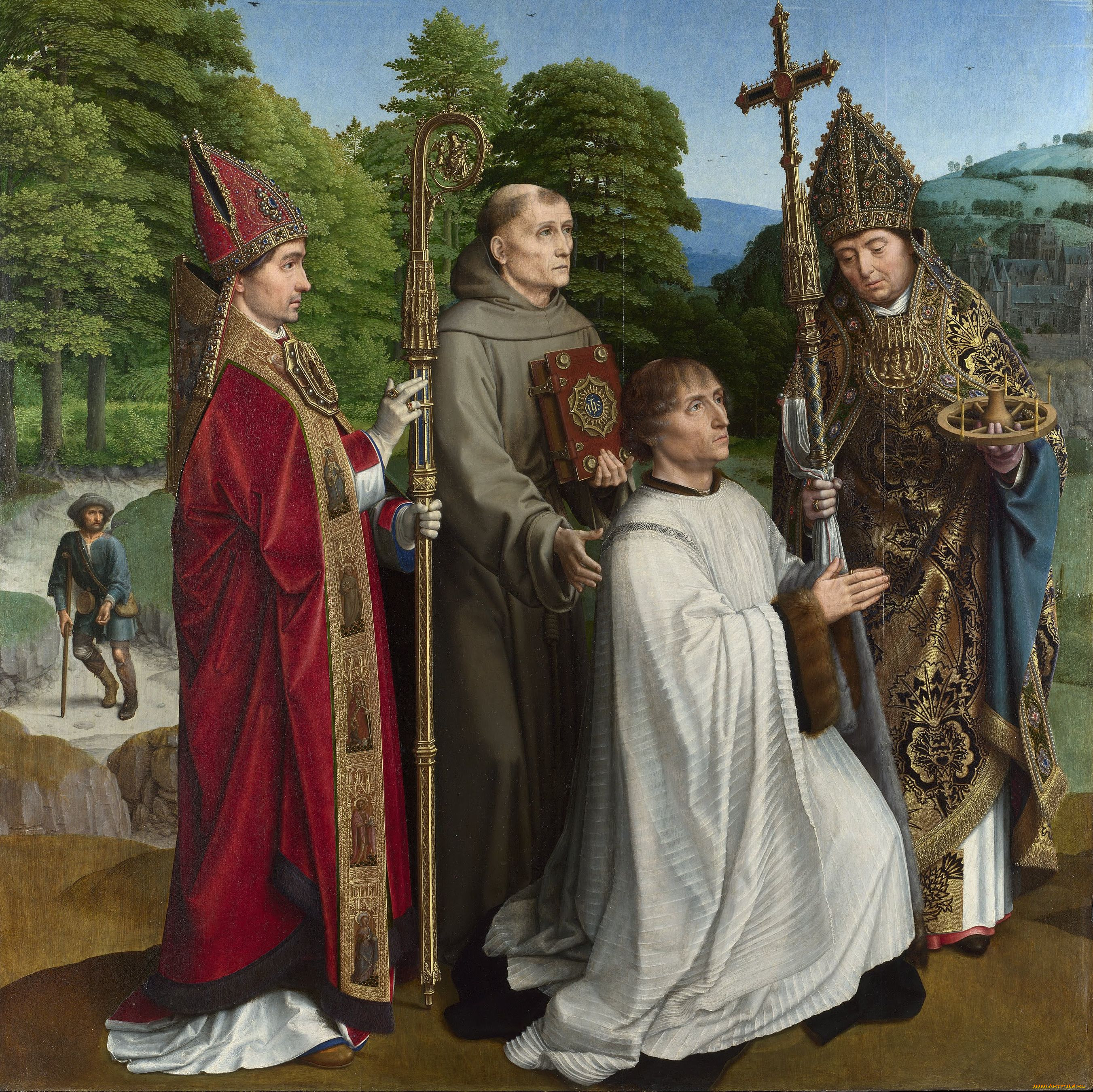 gerard, david, canon, bernardijn, salviati, and, three, saints, 